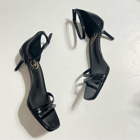 Sam Edelman Black Patent Leather PEONIE KITTEN HEEL SANDAL - Picture 12 of 15
